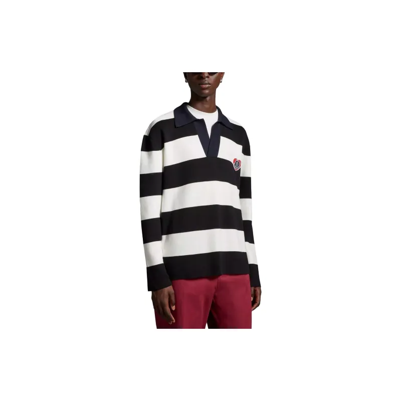 Moncler Stripe Long Sleeve Polo-3