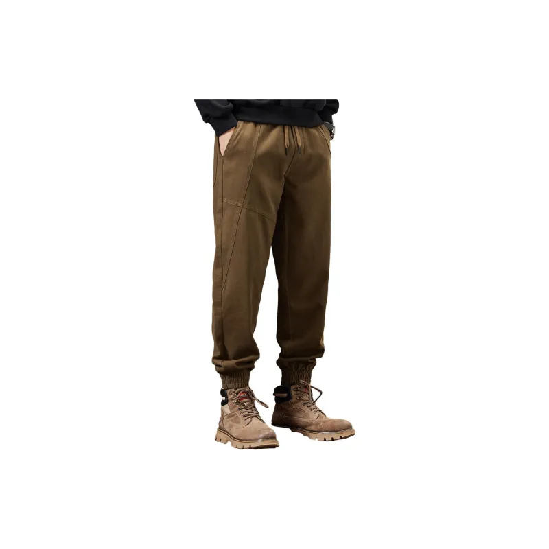 Tonlion Casual Pants Men's Dark Brown-1