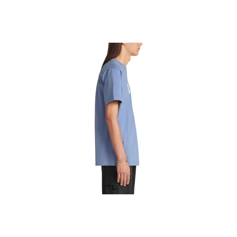 DIOR SS24 Men Letter Embroidery Crew Neck Short Sleeve T-Shirt Blue-6