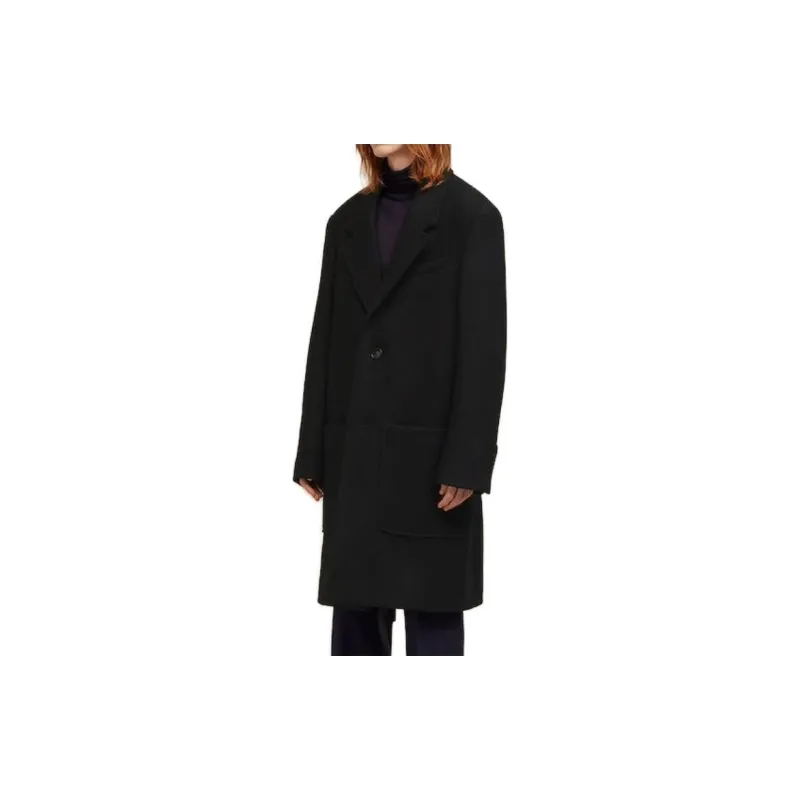 Ami Paris Single Breasted Long Coat-3