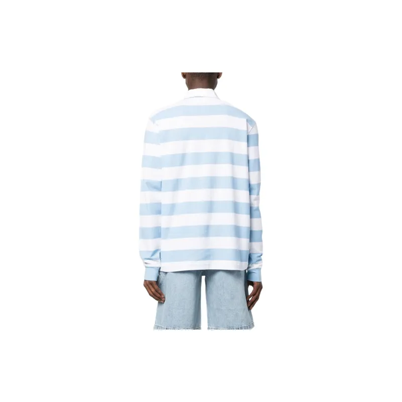 DROLE DE MONSIEUR Long Sleeved Striped Polo Shirt-3