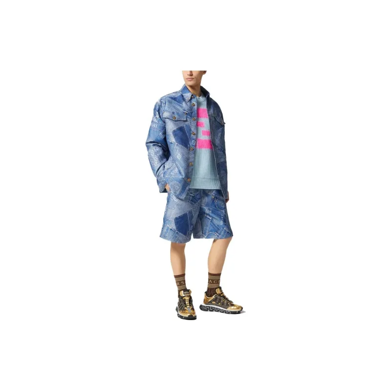 VERSACE Fendace Patchwork Jacquard Shorts-3
