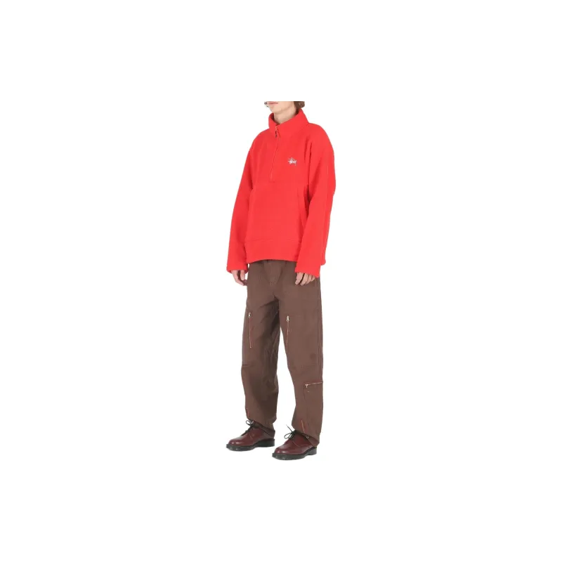 Stussy Half Zip Mock Polar Fleece Hoodie-14