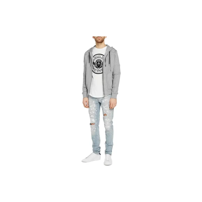 BALMAIN Sweatshirts Men Gray-1
