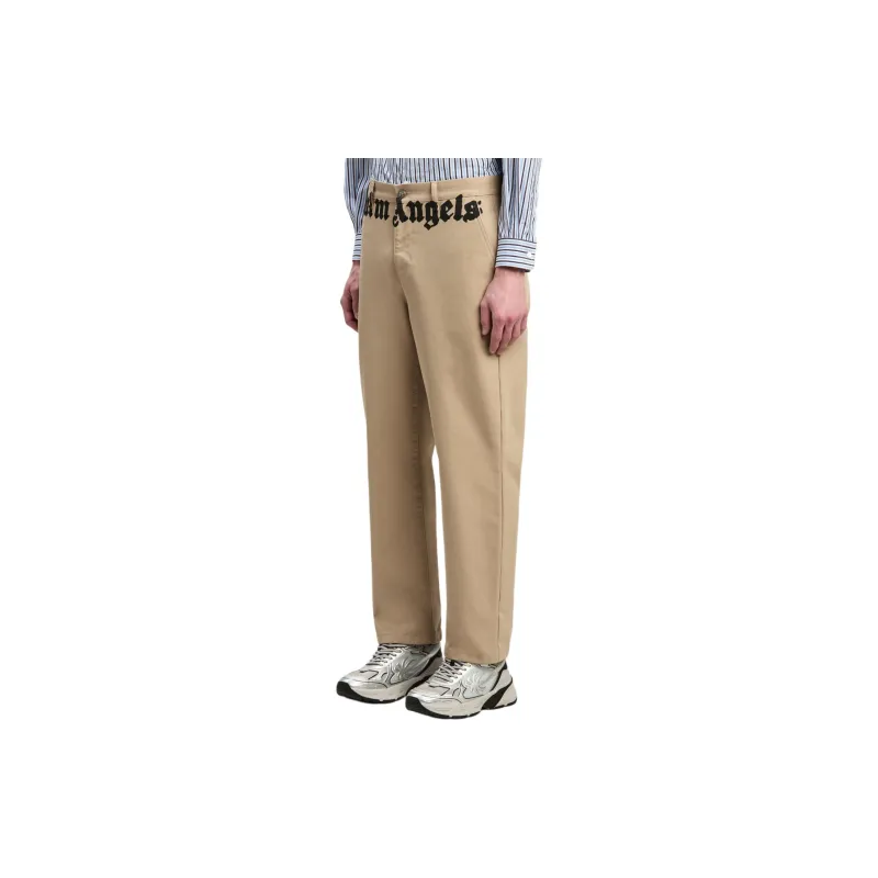 PALM ANGELS Logo Printed Straight Leg Chino Pants-3