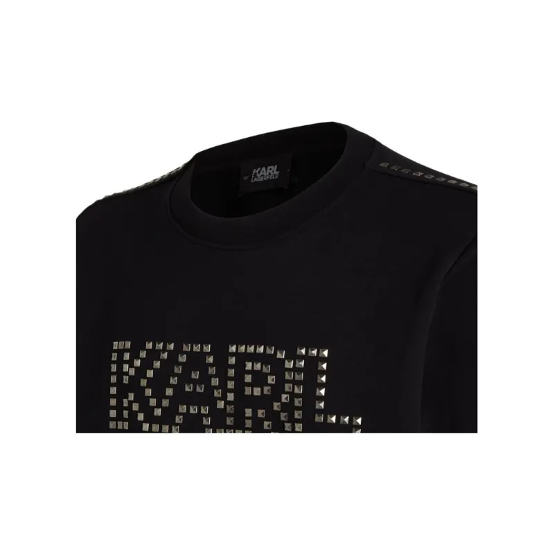 KARL LAGERFELD Stud-embellished Crew-neck Sweatshirt-5
