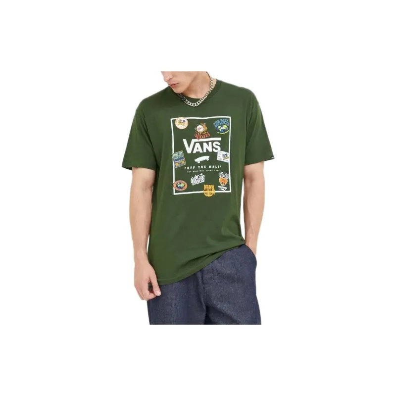 Vans Print Bo T-Shirt Men's Green-3