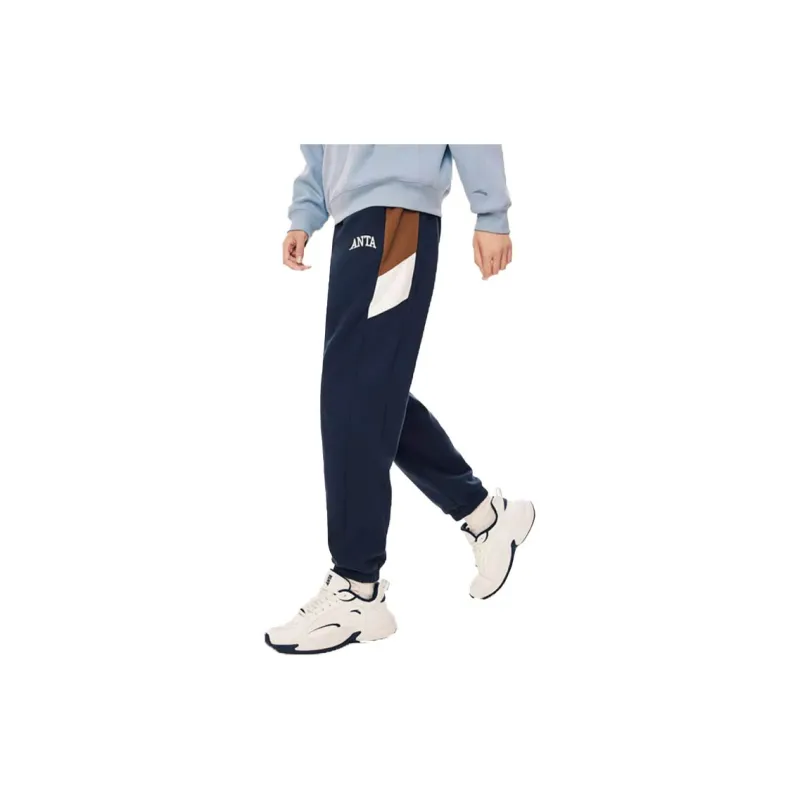 Anta Life Collection Knitted Sweatpants Men's Mysterious Blue-4