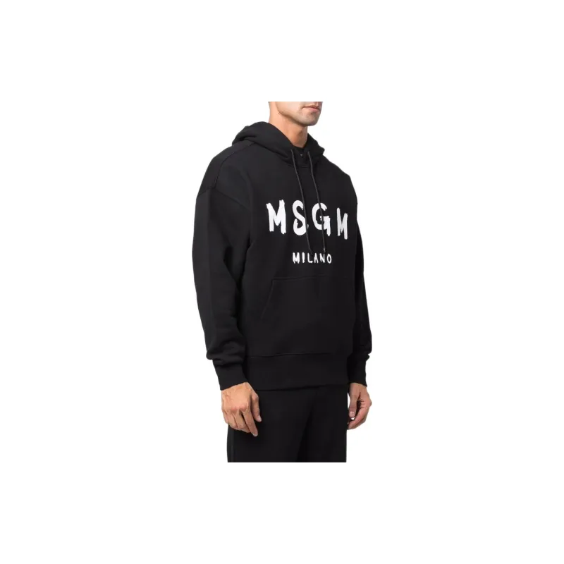 MSGM Logo Printed Drawstring Hoodie-3