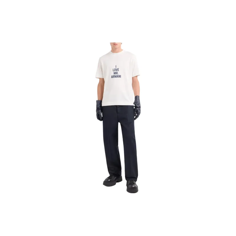 EMPORIO ARMANI Lightweight Jersey T shirt With I Love Mr Armani Asv Print-1