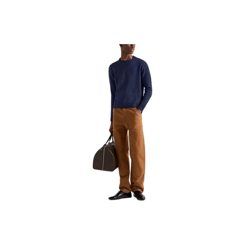 PRADA FW24 Casual Pants Men's Brown-1