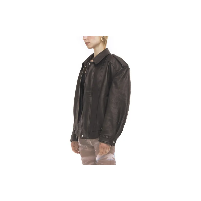 OSOI FW23 Leather Jacket Unisex Black-5