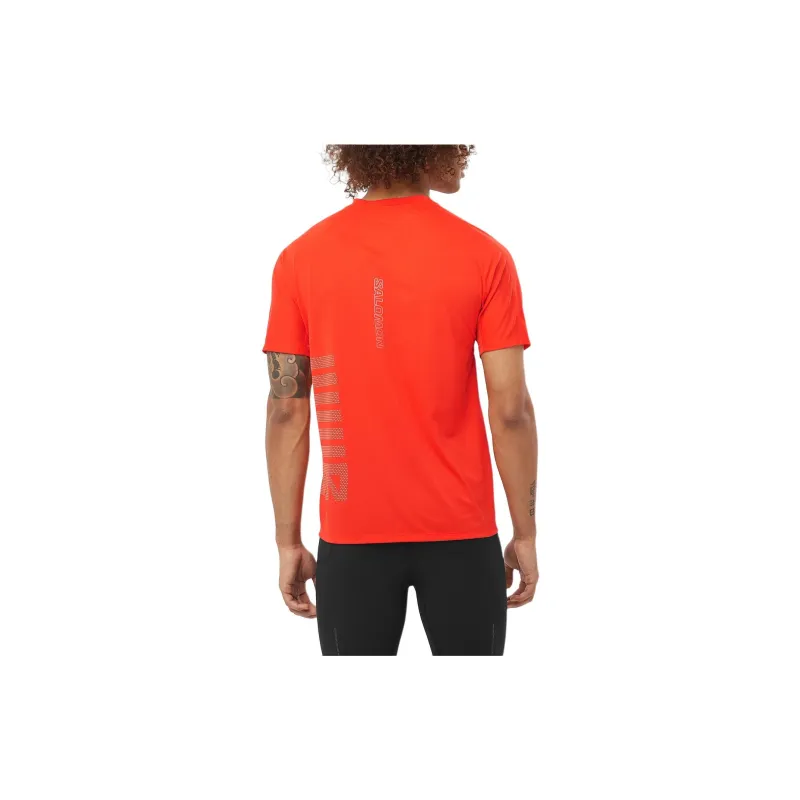 SALOMON SENSE AEROGRAPHIC T Shirt Men's Cherry Tomato/Rainy Day-2