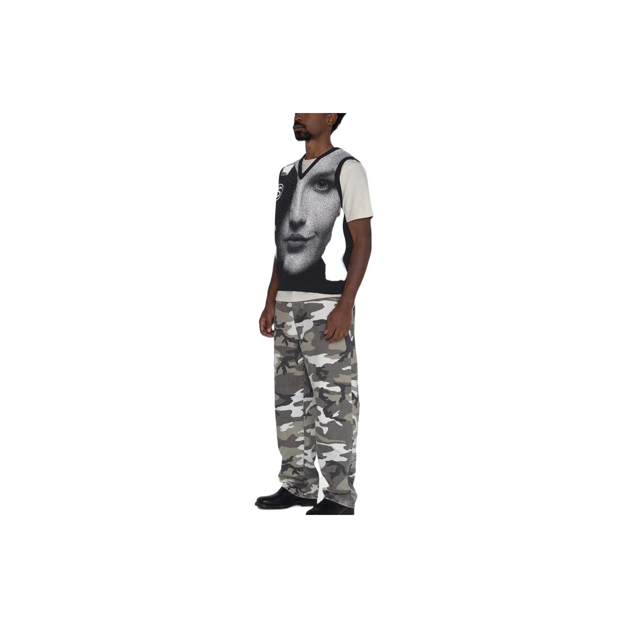 stussy photo jacquard vest L カールラガーフェルド（通販