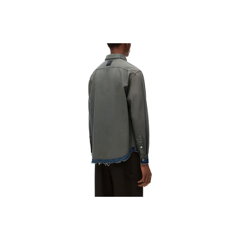 LOEWE Logo-Embroidered Denim Shirt-3