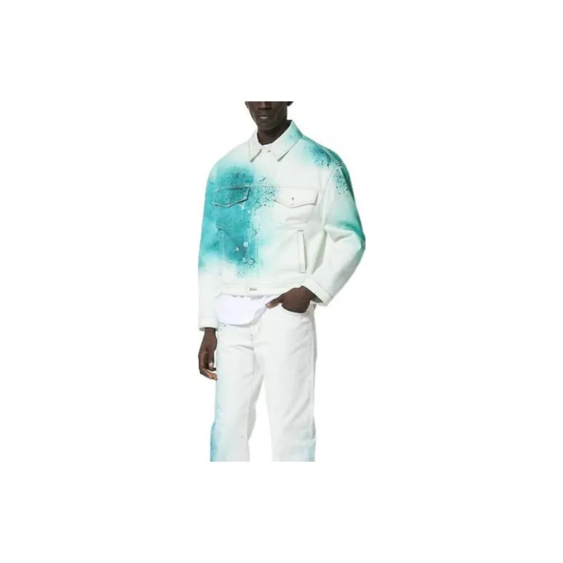 LOUIS VUITTON Pre Owned 20's Spray paint Denim Jacket-2