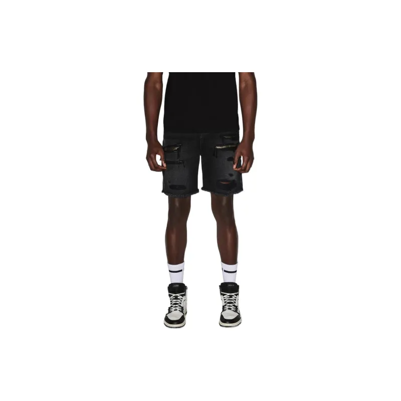 AMIRI Camo Patch Short Denim Shorts-1