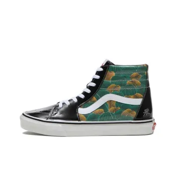 Kukutani x Vans SK8 HI Anti Slip Wear Resistant High Top Skateboard Shoes Men's Green Black