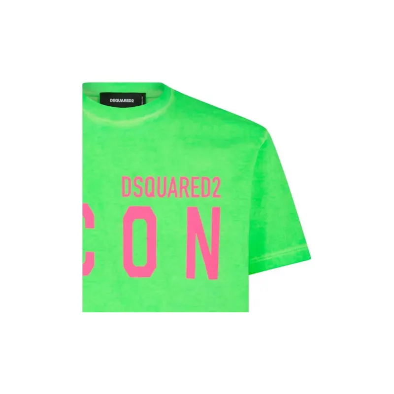 DSQUARED 2 Logo Icon Printed Crewneck T Shirt-3