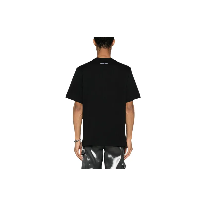 Marine Serre Logo Embroidered Crewneck T Shirt-4
