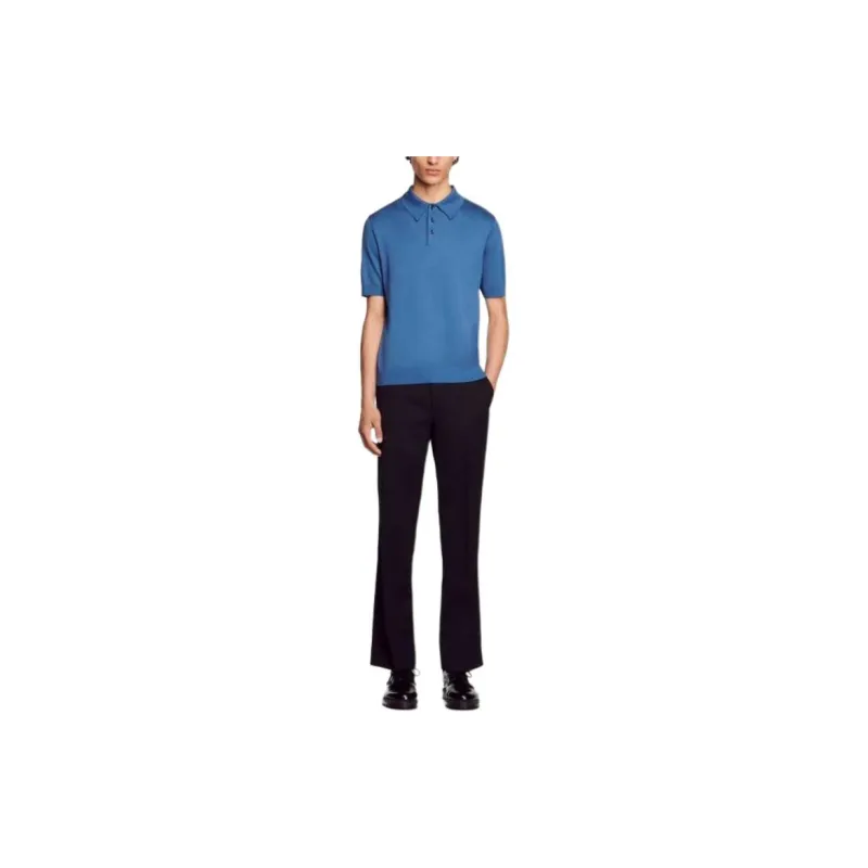 Sandro Mavi Polo Yaka T-shirt Polo Shirt Men's Blue-2