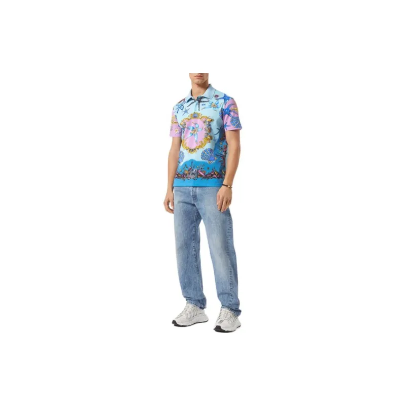 VERSACE Polo Shirts Men Blue-1