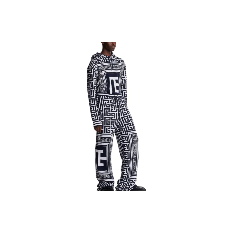 BALMAIN Monogram pattern Straight leg Trousers-2