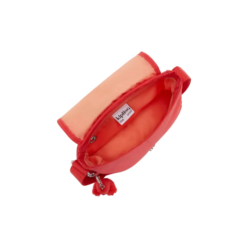 Kipling Nylon Crossbody Bag Mini Unisex Coral-2