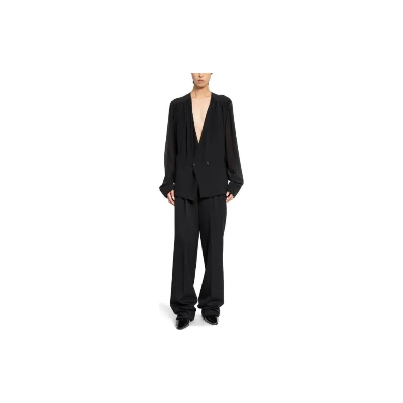 SAINT LAURENT Double Breasted V Neck Top-1