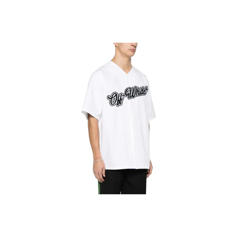 OFF WHITE Logo embroidered Cotton Shirt-4