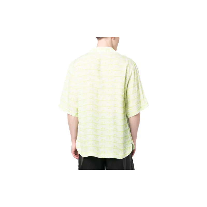 GCDS Waved Logo Printed Buttoned Shirt-2