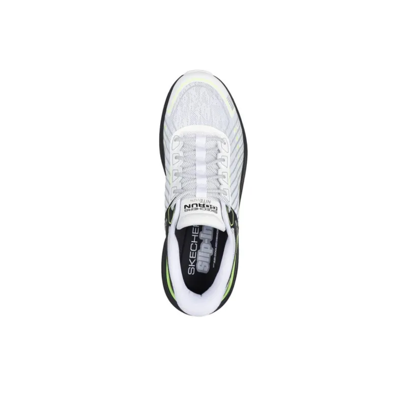 Skechers Slip Ins Slip Resistant Low Top Running Shoes Men's White Black-3