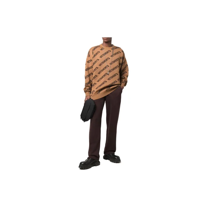 Vetements Logo print Intarsia knit Jumper-1