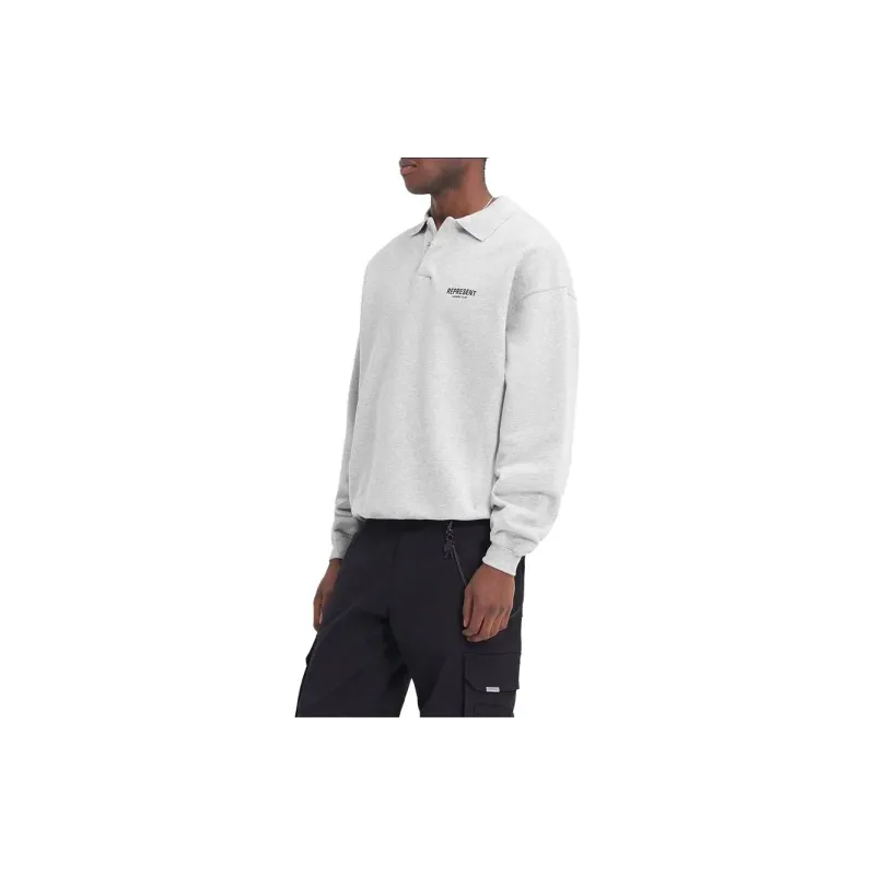 REPRESENT Owners Club Long Sleeve Polo Sweater-6