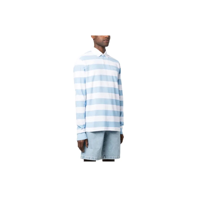 DROLE DE MONSIEUR Long Sleeved Striped Polo Shirt-4