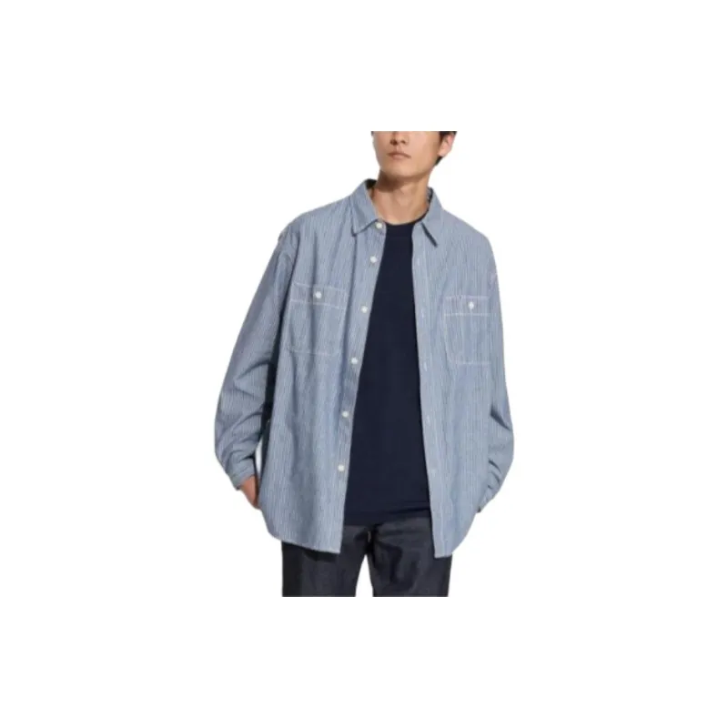 UNIQLO Shirts Men Royal Blue-2