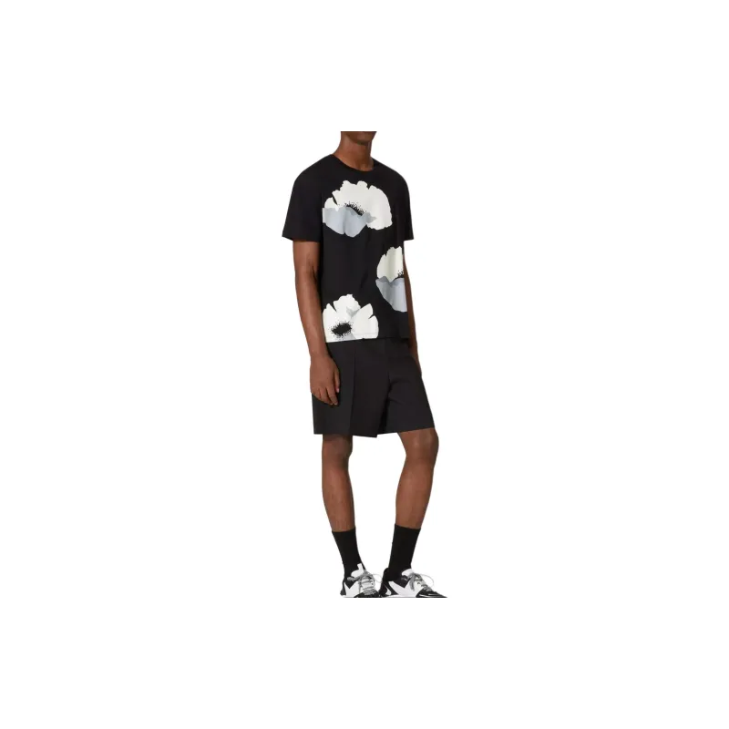Valentino Flower Portrait Print Crewneck T Shirt-4