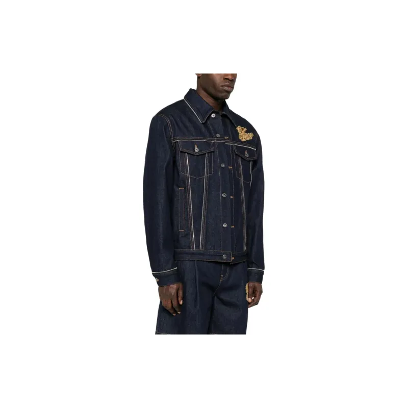 OFF-WHITE Logo Patch Denim Jacket-4