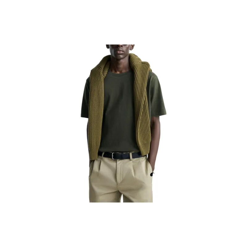 ZARA T-Shirts Men Dark Green-1