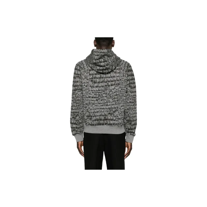 VERSACE Coccodrillo print Cotton Hoodie-2