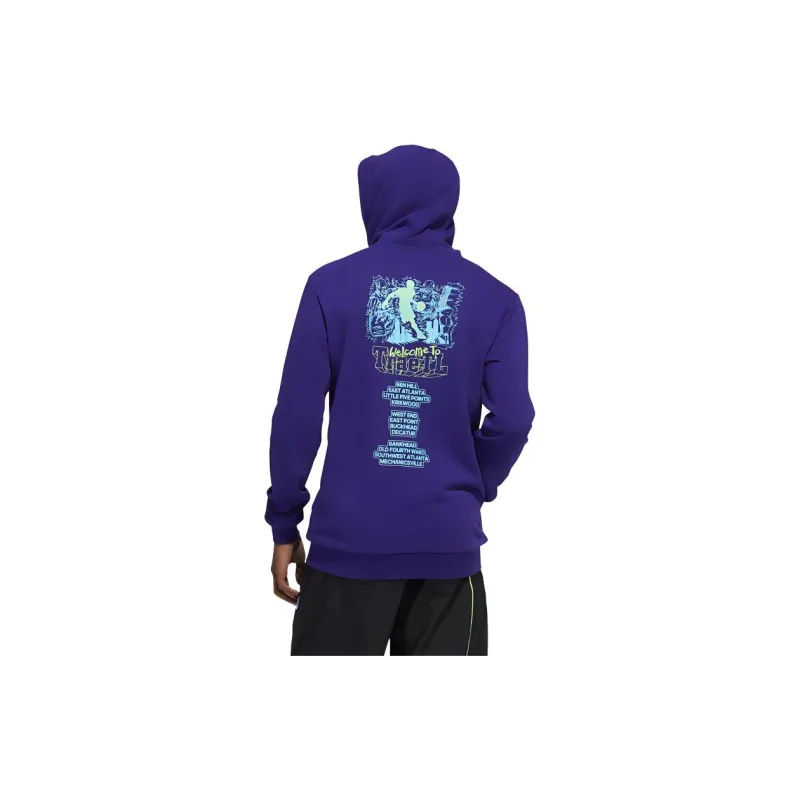 Adidas TRAE HOODIE Sweatshirt Men's Purple-2