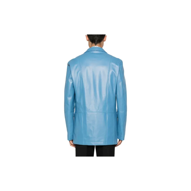 MOSCHINO Single breasted Leather Blazer-2