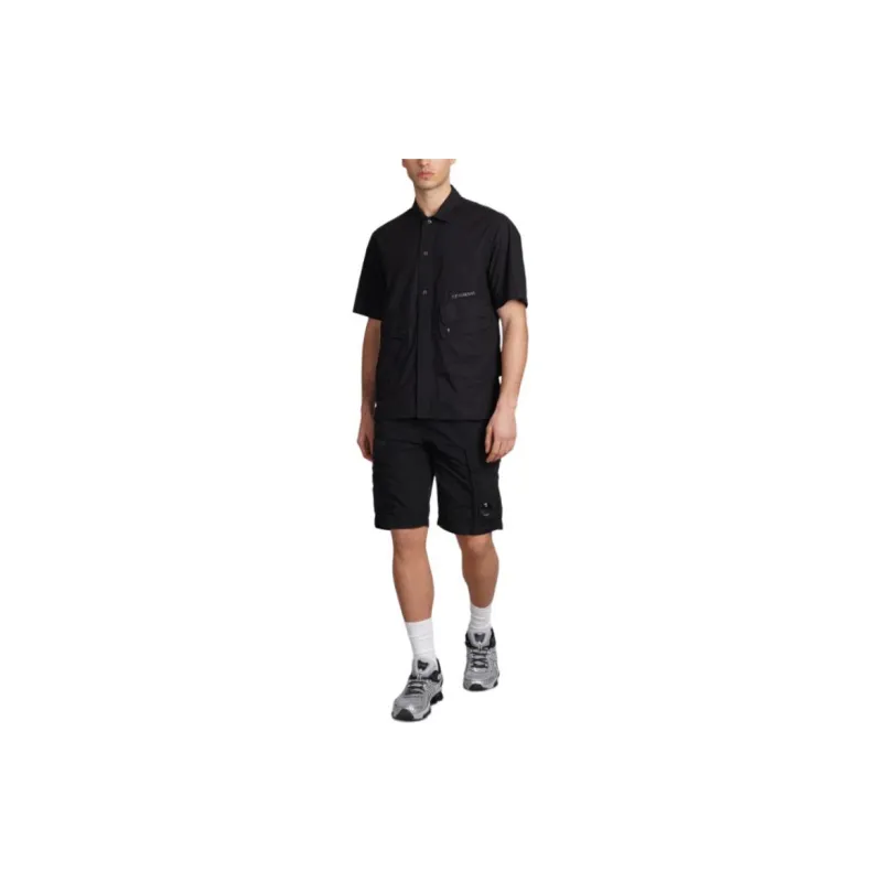 C.P.Company Logo Embroidered Short Sleeved Shirt-3