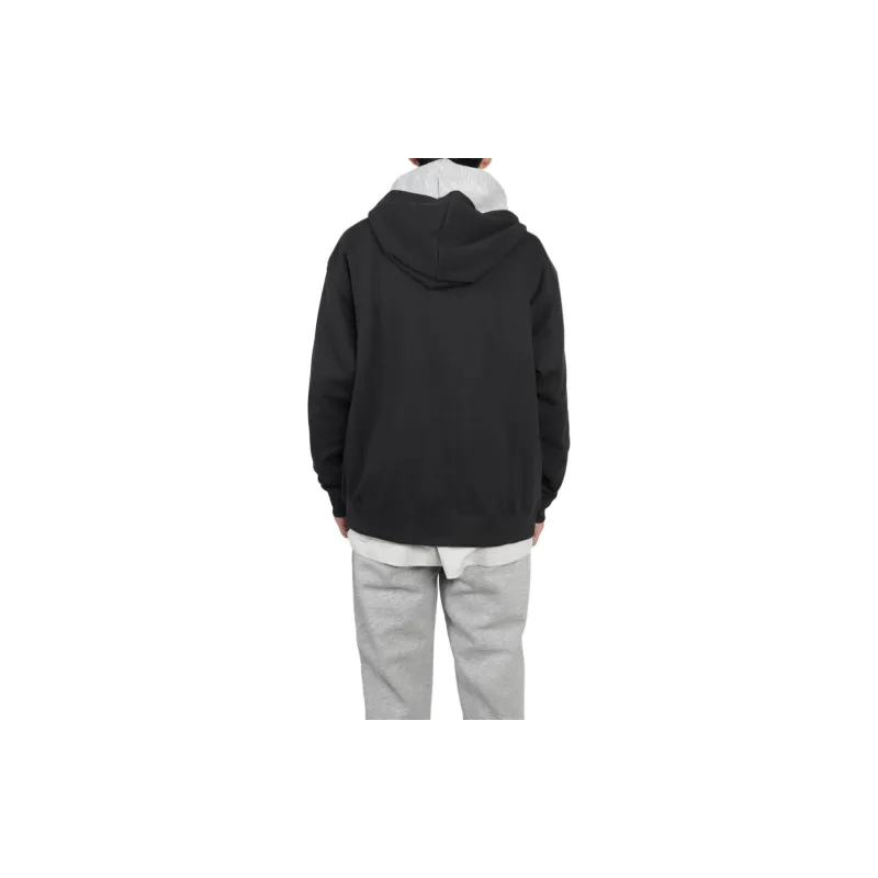 New Balance Logo Printed Zipped Drawstring Hoodie-4
