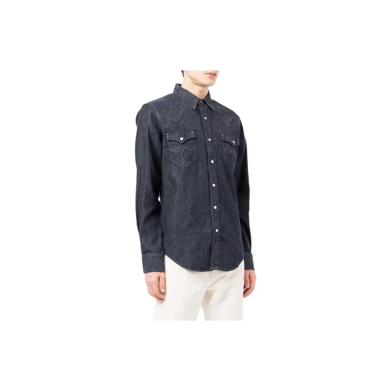 Ralph Lauren Rrl Long sleeve Denim Western Shirt-3