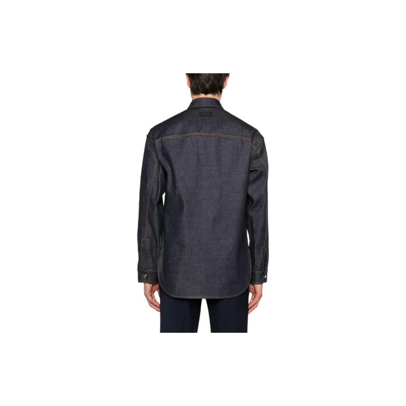 Ferragamo Long Sleeved Denim Shirt-2