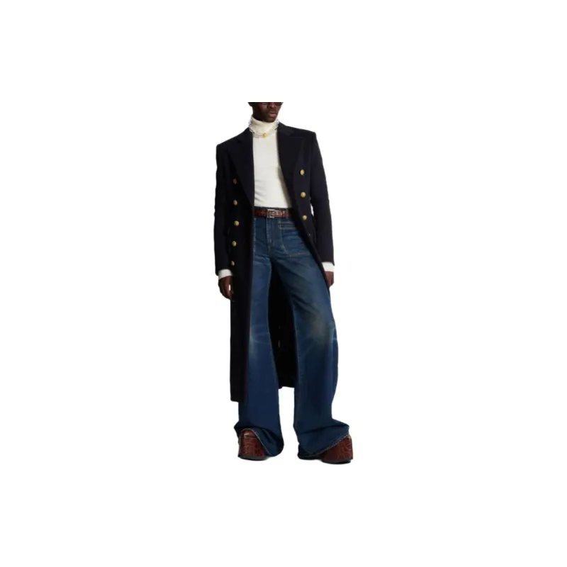 BALMAIN Logo patch Wide leg Jeans-1