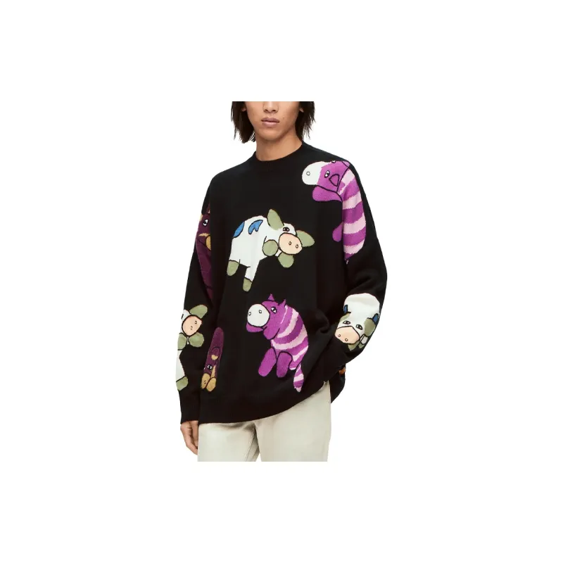 LOEWE X Howl's Moving Castle SS23 Sweater Unisex Black-3