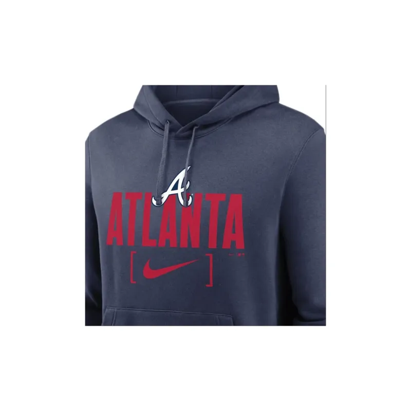 Nike Atlanta Braves Club Slack Sweatshirt Men's Marine Blue-2