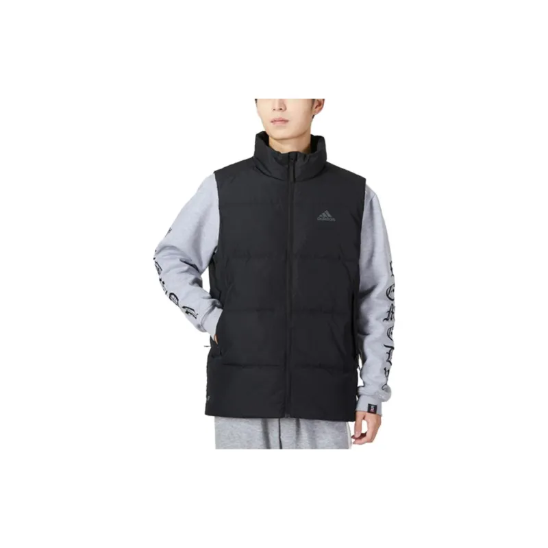 adidas Logo Print Down Vest Black-3